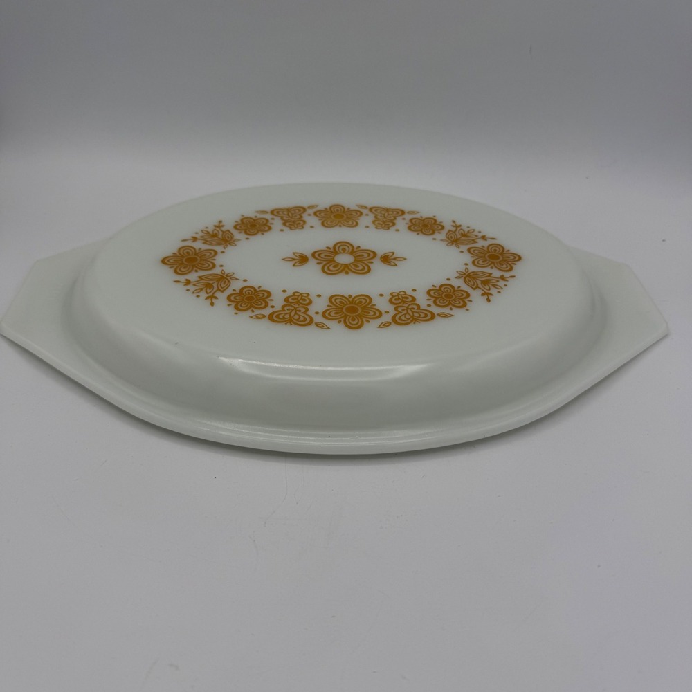 Vintage Pyrex 045 Butterscotch Golden‎ Daisy Casserole Dish 2.5 Qt with Lid - Picture 4 of 8